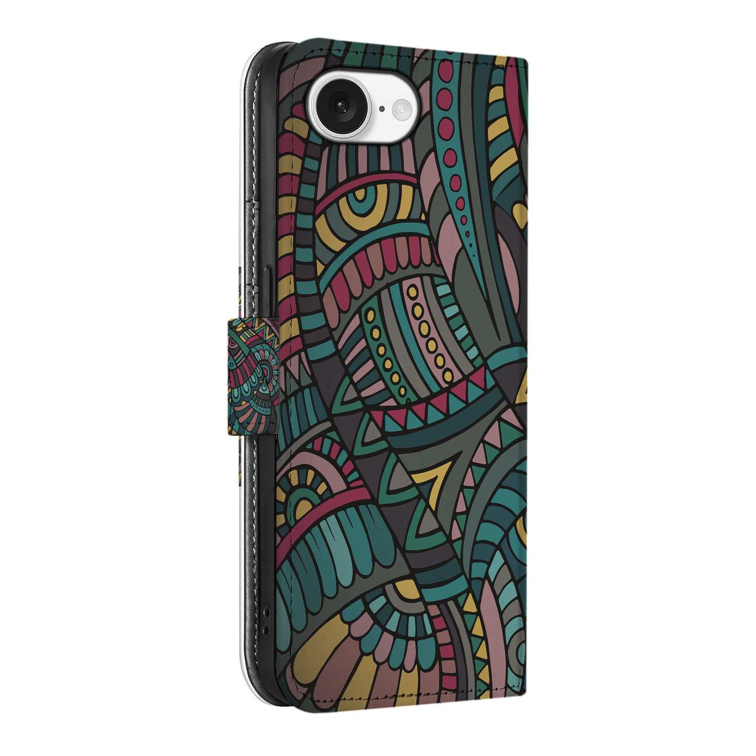 iPhone 16e Telefoon Hoesje Aztec telefoonhoesje design Aztec zijaanzicht