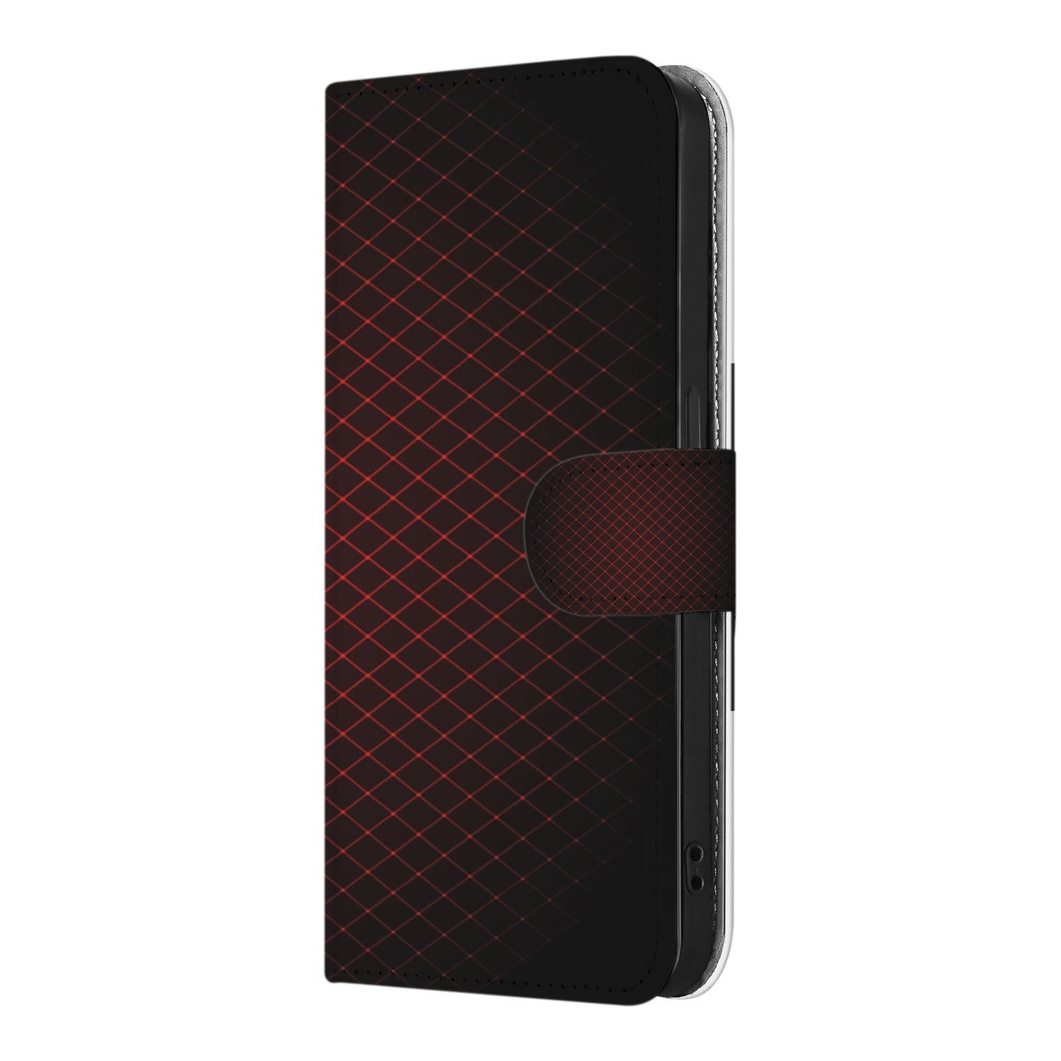 Apple iPhone 16e Telefoon Hoesje Geruit Rood design minimalistisch aanzicht