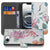 iPhone 16e Telefoonhoesje met Pasjes Bird Flowers telefoonhoesje bloemen ooievaar design aanzicht