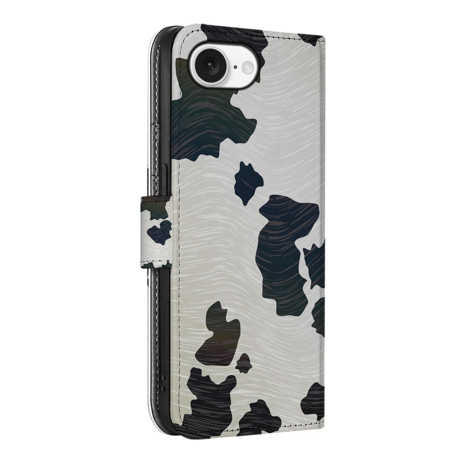 iPhone 16e Telefoonhoesje met Pasjes Koeienvlekken design koeienvlekken aanzicht