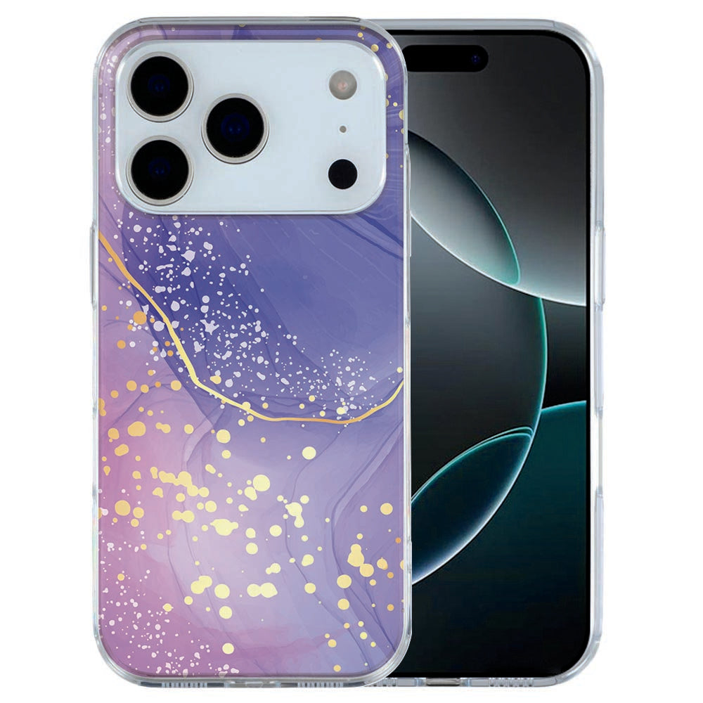 iPhone 17 Pro Max Hoesje Watercolor Paars – Sfeervol TPU Cover met Paarse Aquarel Vooraanzicht.