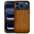 Donker Hout iPhone 18 Pro Max telefoonhoesje met donkerbruine houtnerfprint op kunstleer