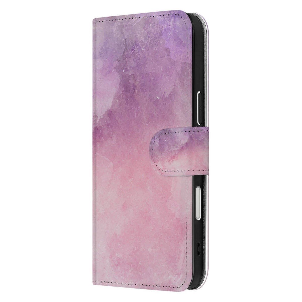 iPhone 18 Pro Max hoesje Pink Purple Paint vanaf de zijkant, met magneetlipje