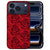 Dieprode rozen op zwart op de achterkant van het Red Roses iPhone 18 Pro hoesje