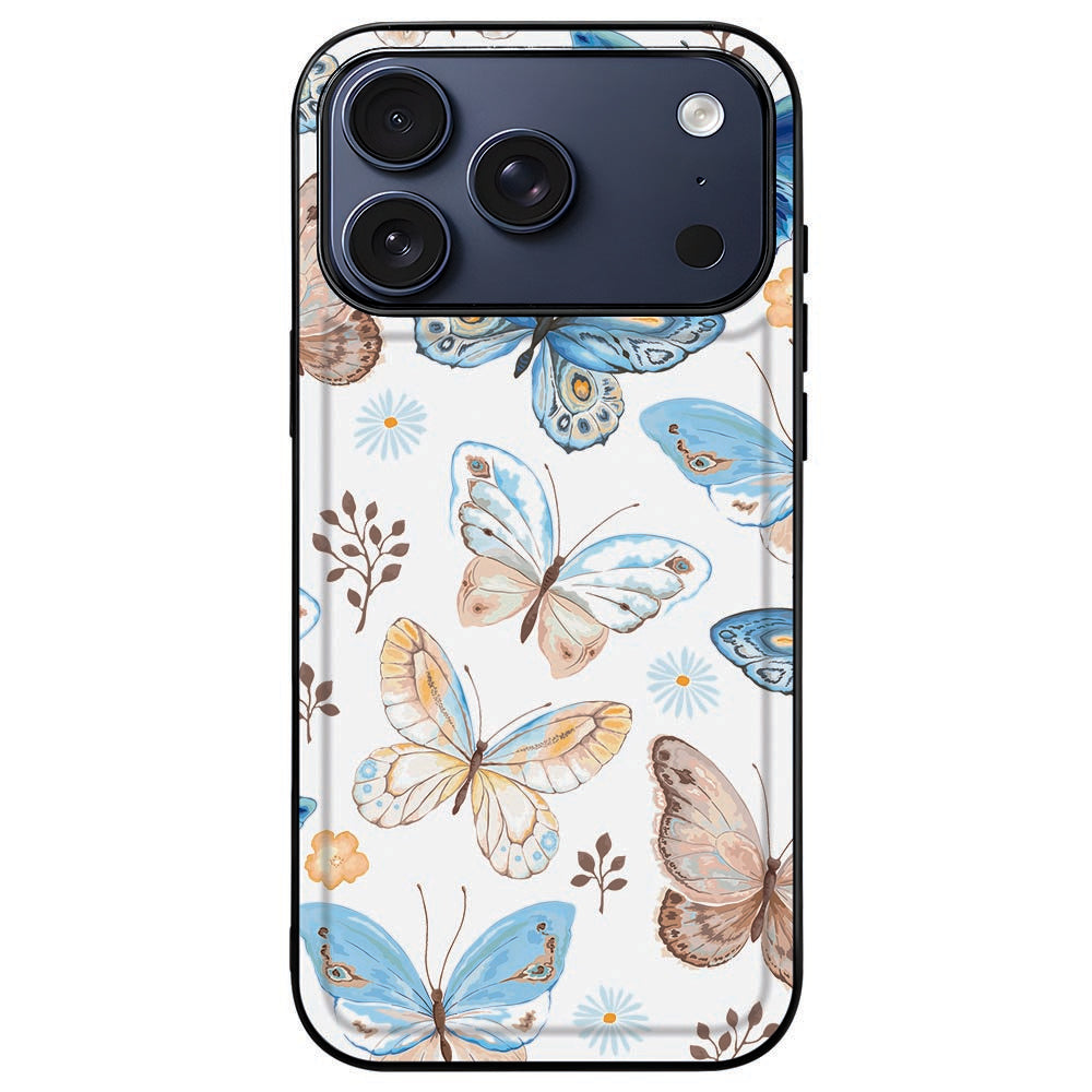 iPhone 18 Pro in het Vlinder Back Cover hoesje, camera-eiland vrij binnen de rand