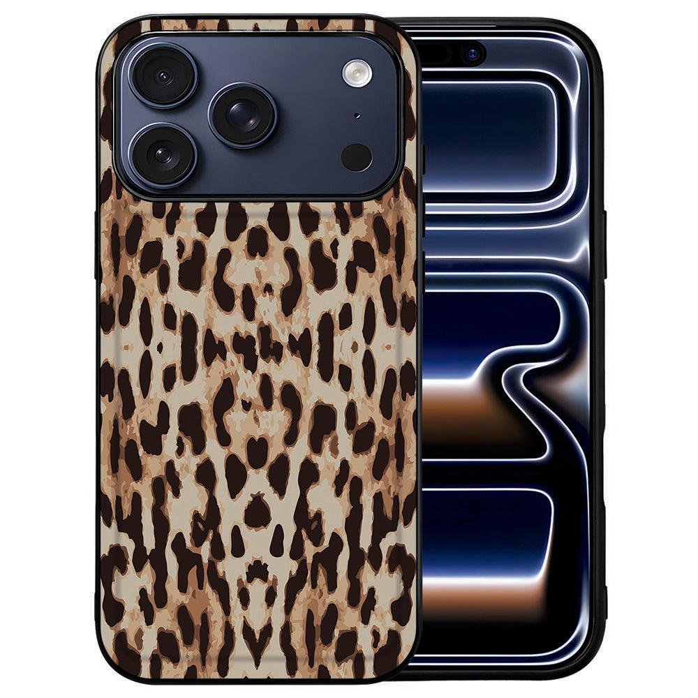Beige en bruine luipaardprint op de achterkant van de iPhone 18 Pro back cover Leopard
