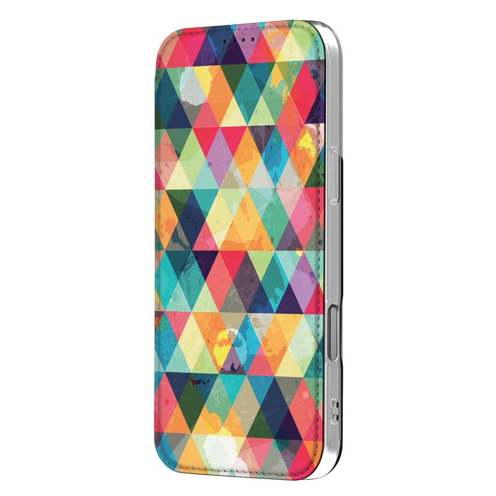 Apple iPhone 18 Pro Telefoonhoesje Geruit kleurig geometrisch ontwerp aanzicht