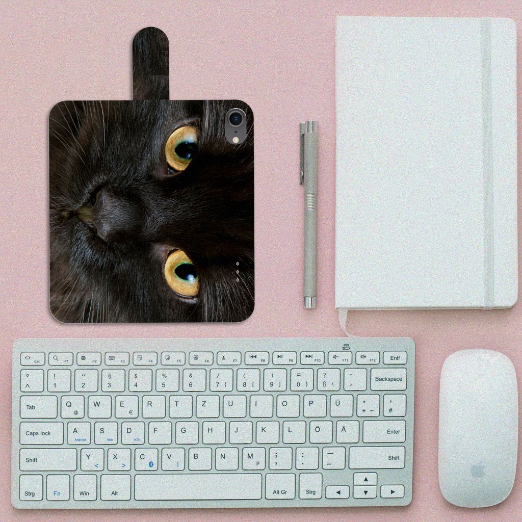 iPhone 7 | 8 | SE (2020) | SE (2022) Telefoonhoesje met Pasjes Zwarte Kat