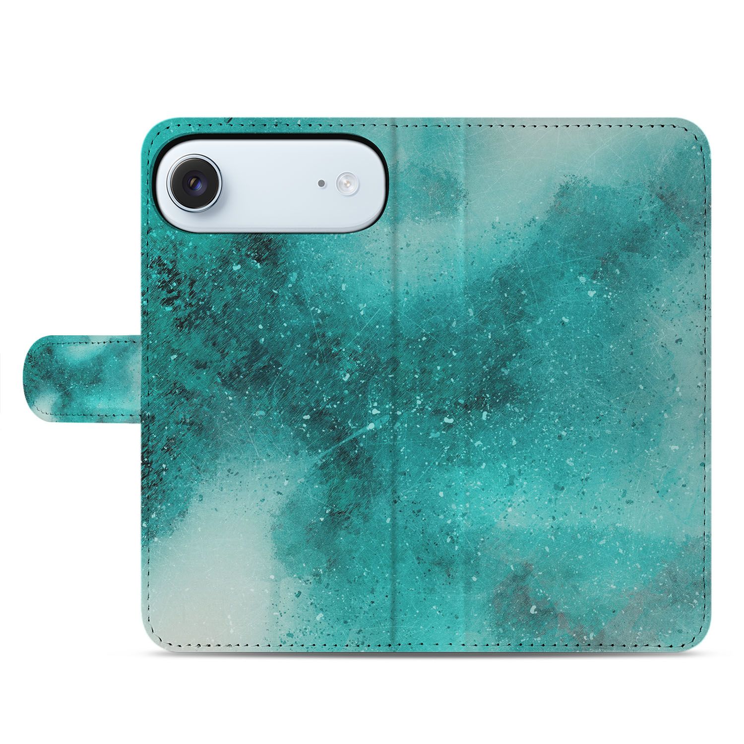 iPhone Air Bookcase Hoesje Painting Blue achterkant