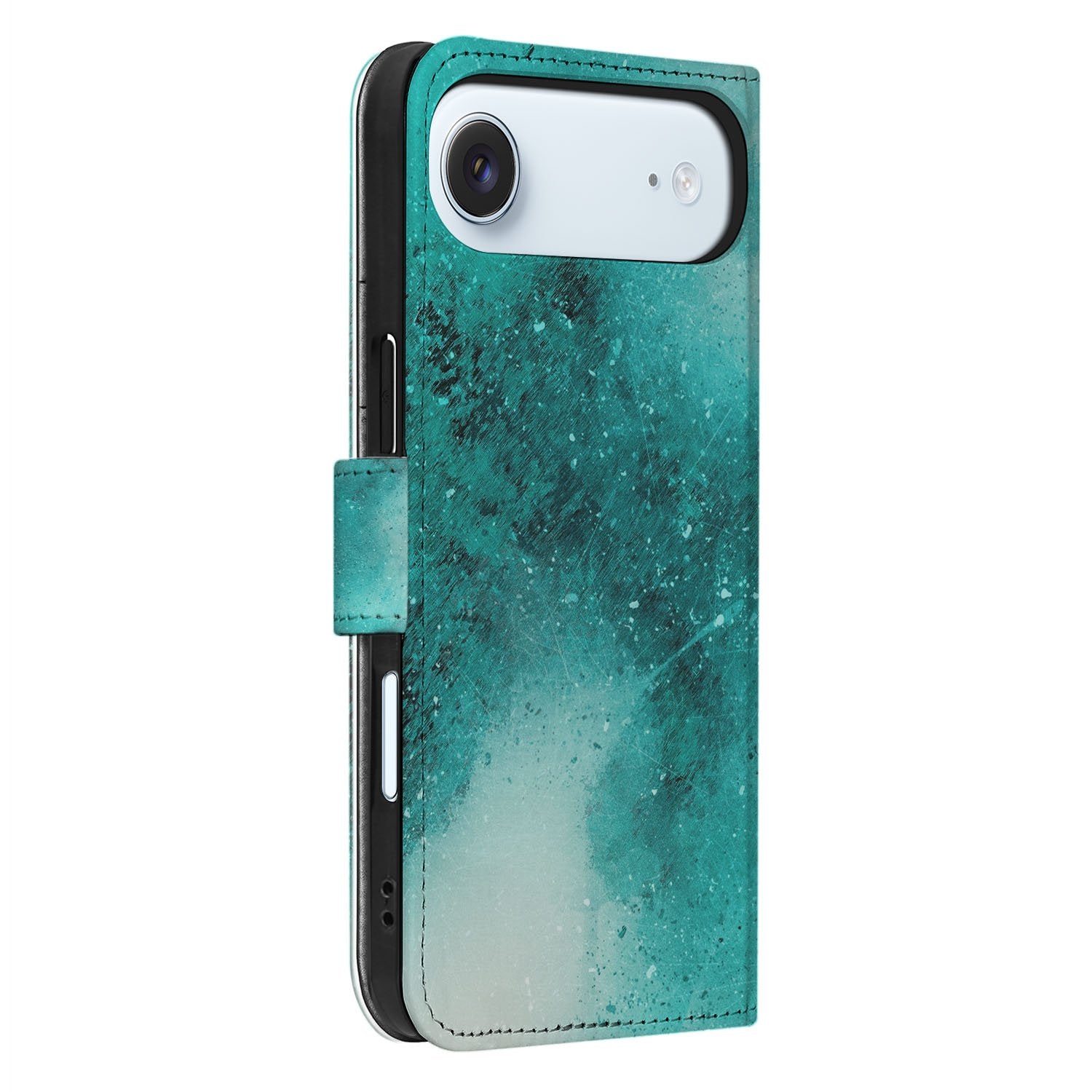 iPhone Air Bookcase Hoesje Painting Blue zijkant