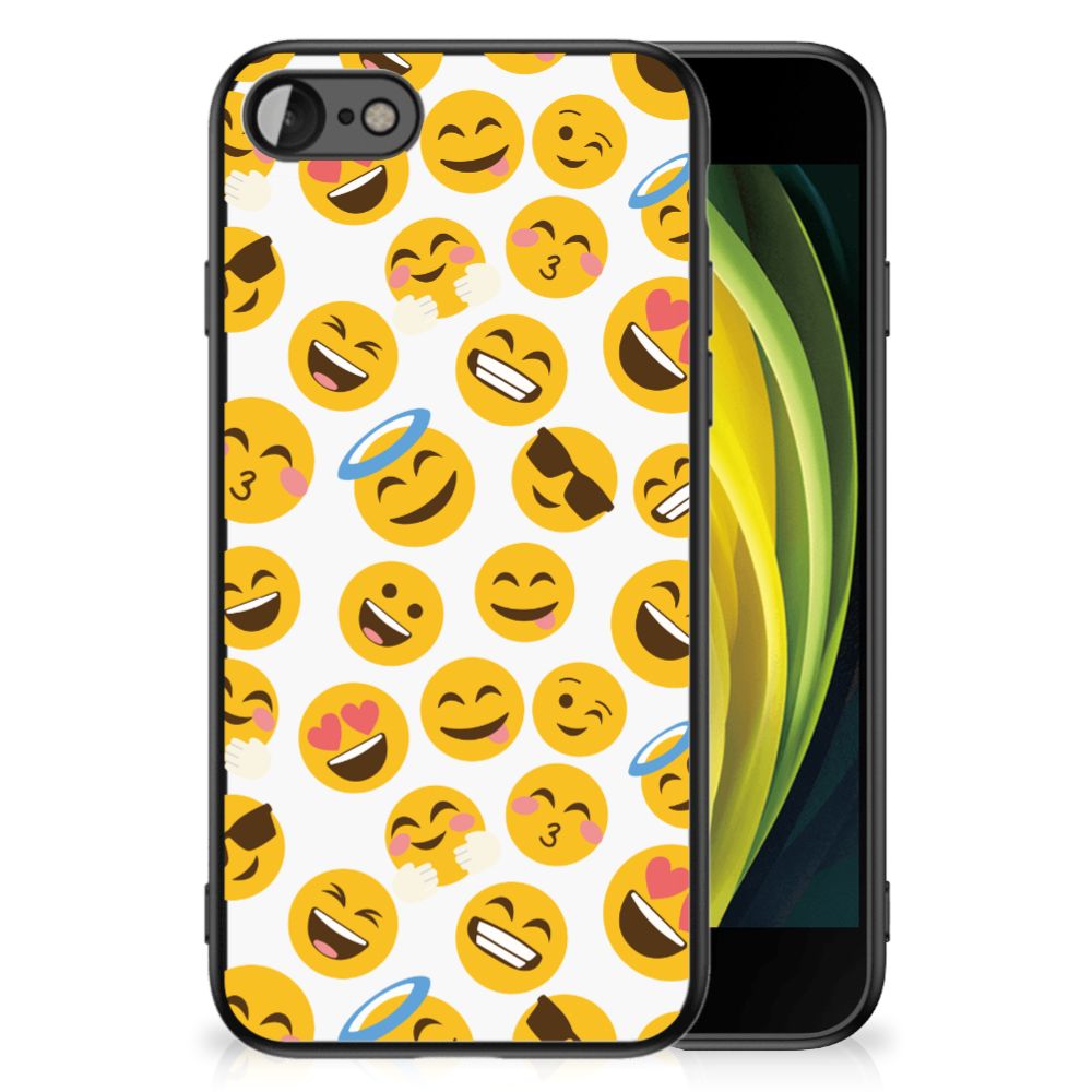 iPhone SE 2022 | SE 2020 | 7/8 Back Case Emoji design featuring colorful emoji patterns on a protective cover.