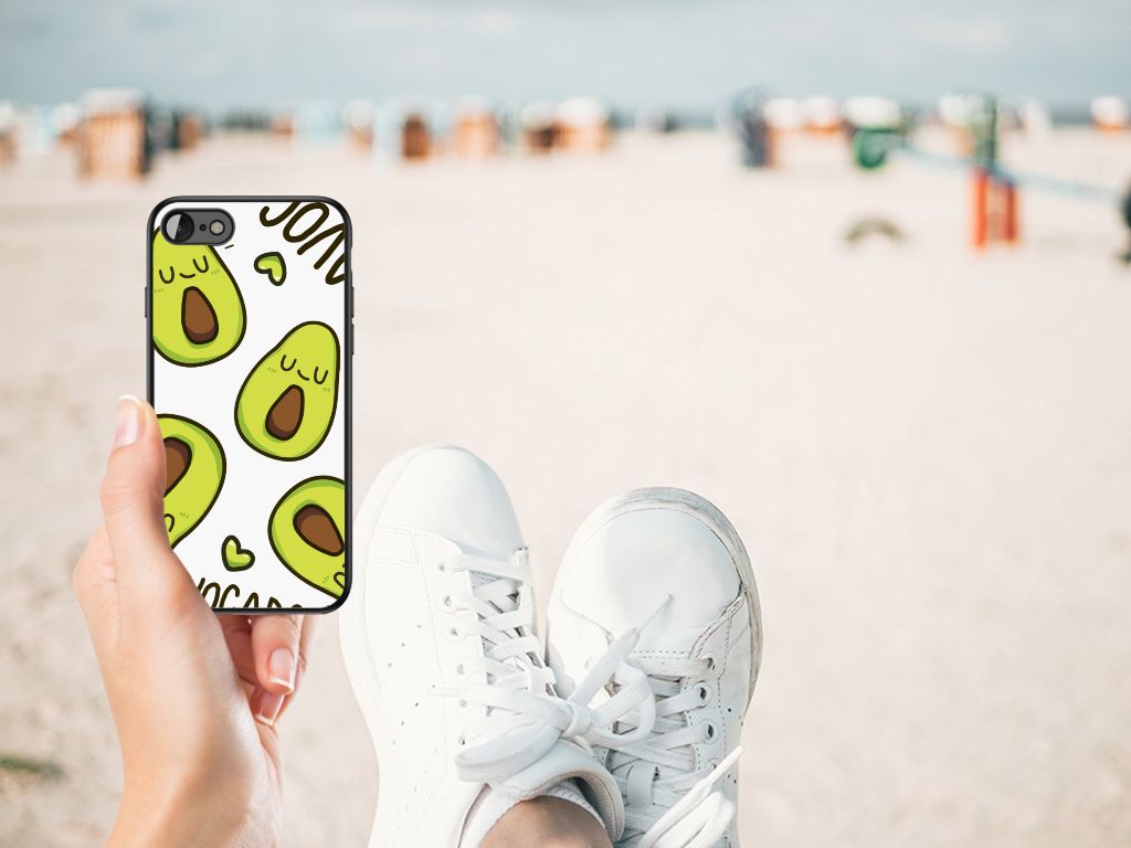 Apple iPhone SE 2022 SE 2020 7/8 Hoesje Avocado Singing design hand strand