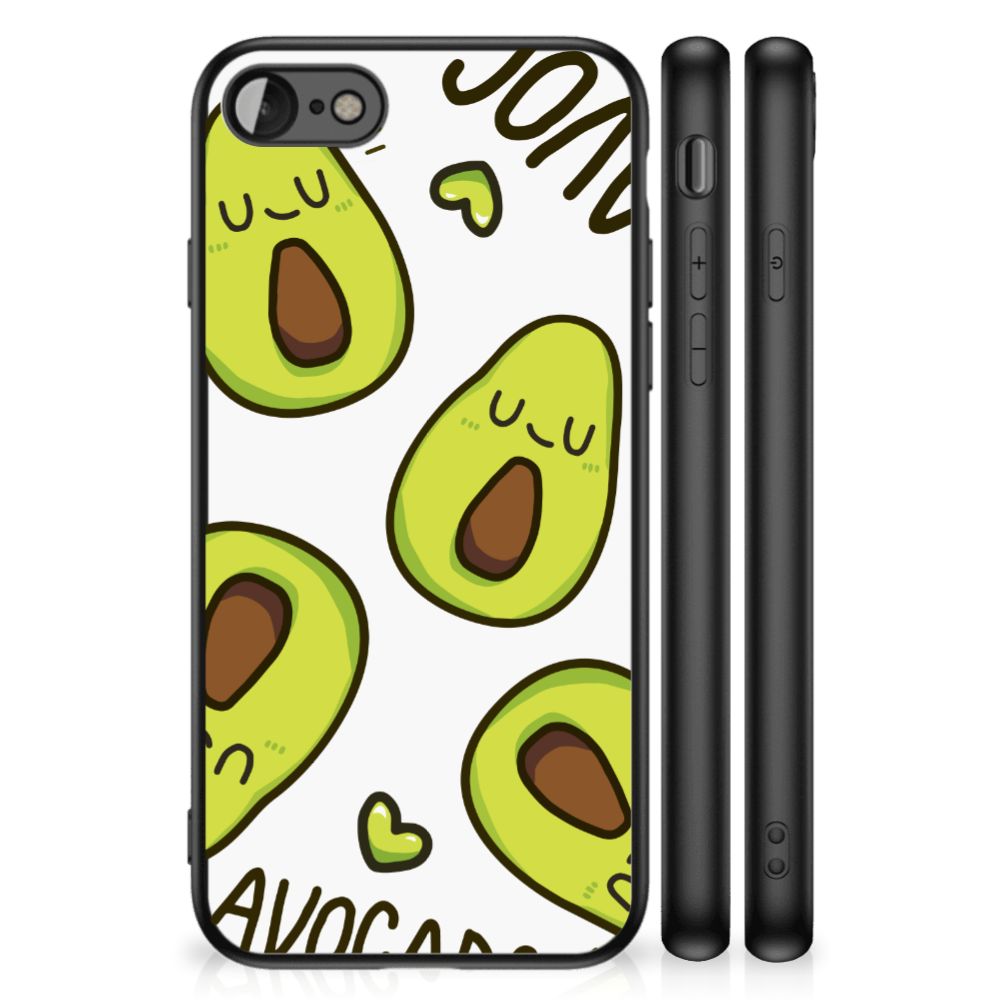 Apple iPhone SE 2022 SE 2020 7/8 Hoesje Avocado Singing design avocado illustraties aanzicht