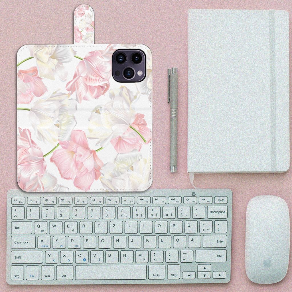 iPhone 15 Pro Max Hoesje Lovely Flowers design elegant bovenaanzicht