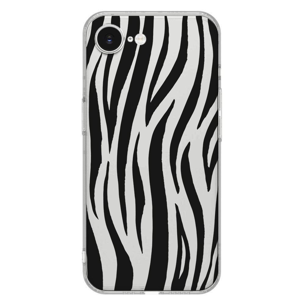 TPU Hoesje iPhone 16e - Zebra Backcover met opvallend zwart-wit zebra design voor kids en ouders.