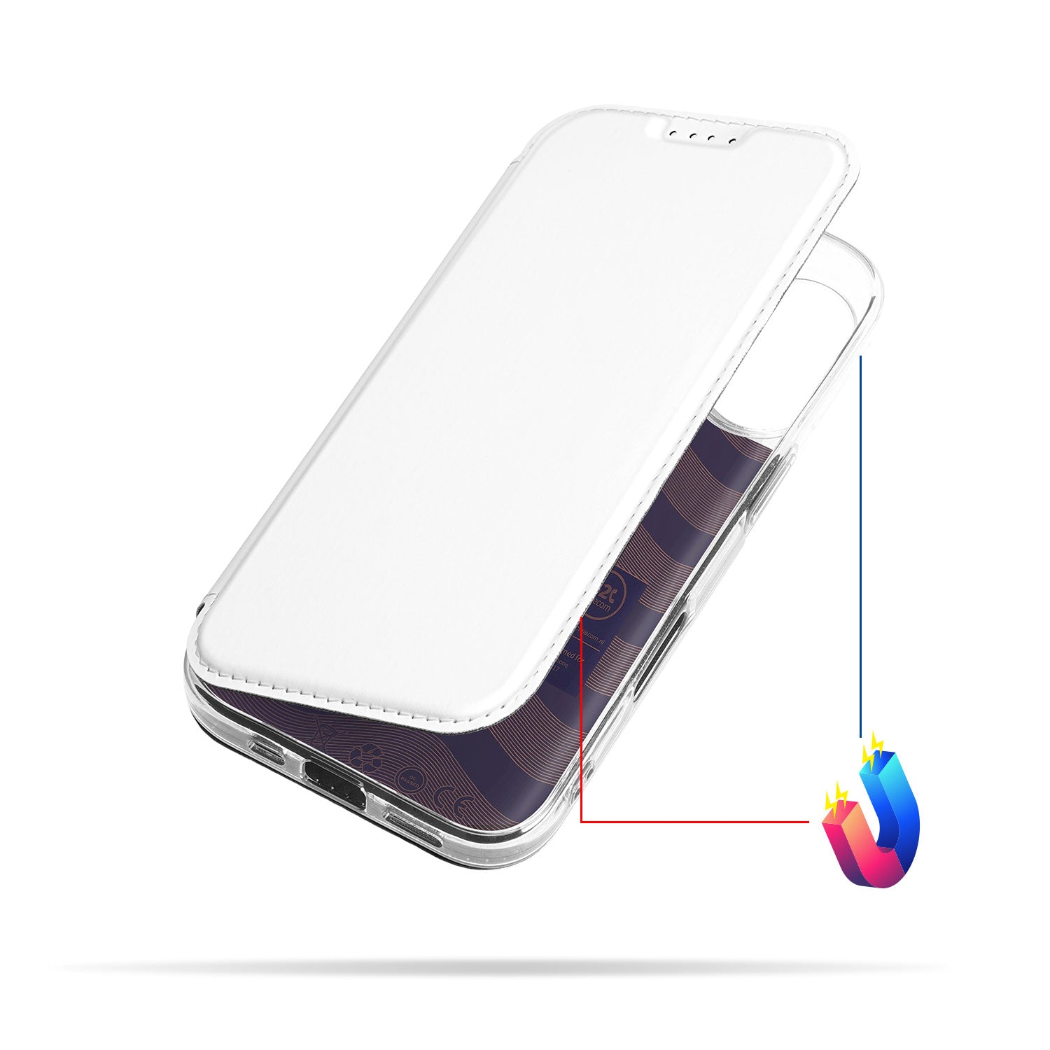 iPhone 17 Stand Case Hoesje Wit magnetische sluiting