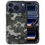 iPhone 18 Pro hoesje Army Light met licht camouflagepatroon op de kunstleren achterkant