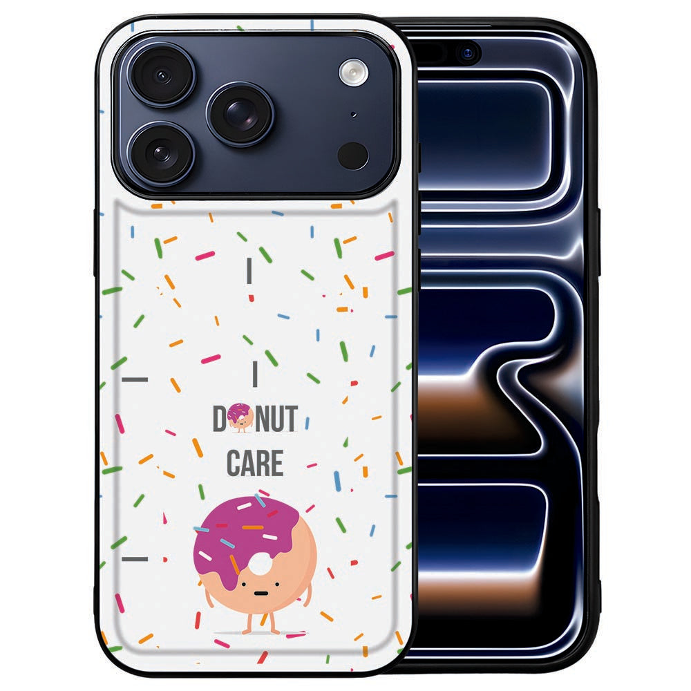 Donut iPhone 18 Pro back cover met roze geglazuurde donuts en spikkels op de achterkant