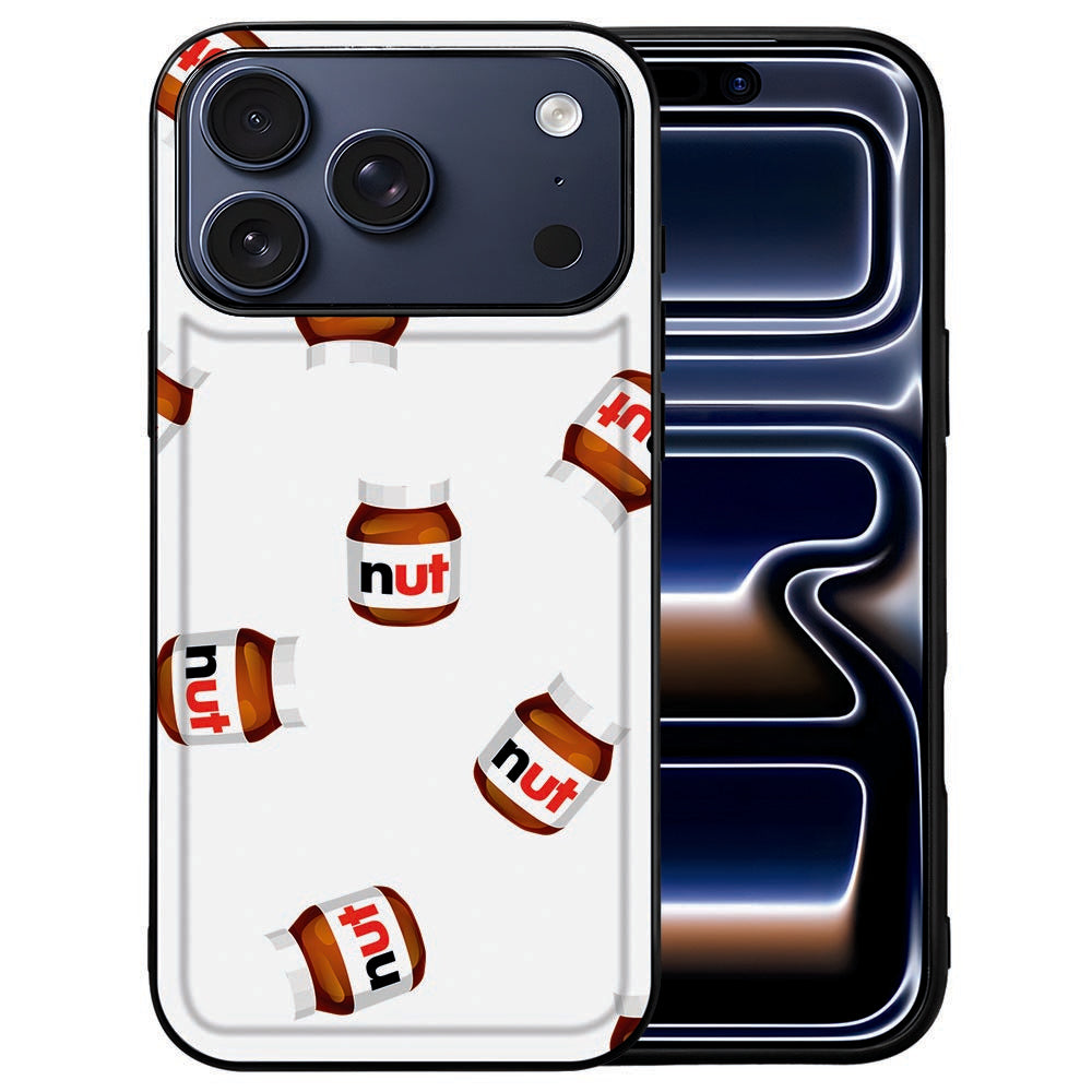 Illustratie van een pot noten op de achterkant van het iPhone 18 Pro hoesje Nut Jar