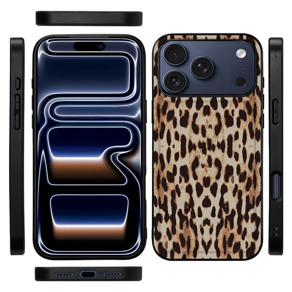 Zwarte rand van het Leopard hoesje voor iPhone 18 Pro, gezien vanaf de zijkant