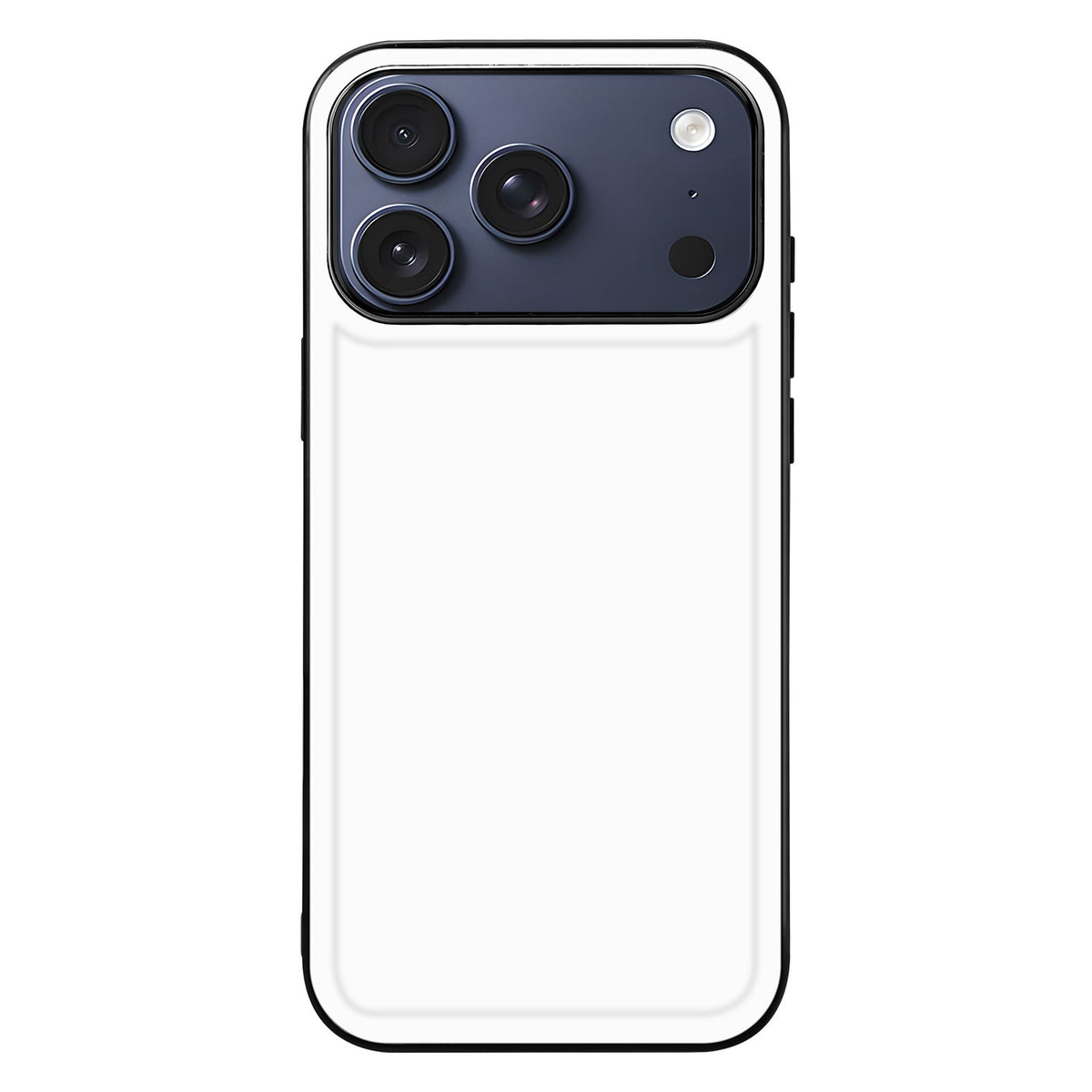 iPhone 18 Pro back cover wit zwart met camera uitsparing
