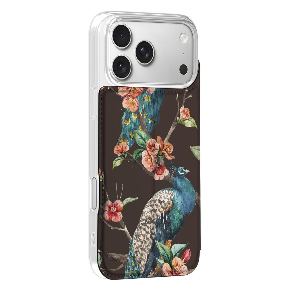 Apple iPhone 18 Pro Book Cover Pauw met Bloemen zijaanzicht