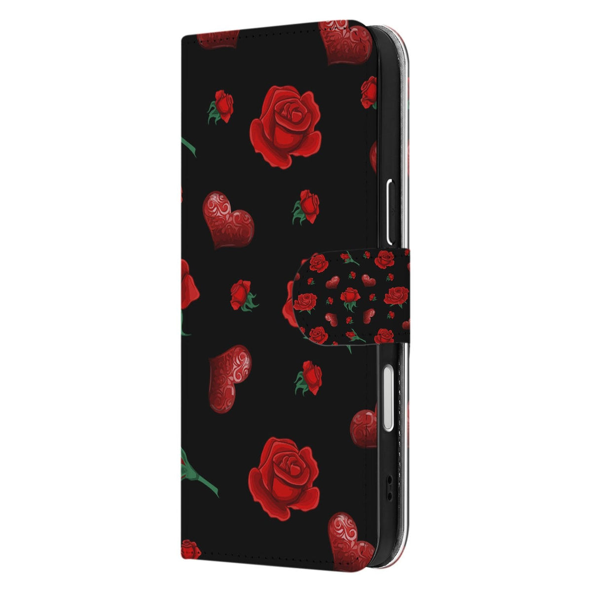 Zijkant van het Valentine bookcase hoesje voor iPhone 18 Pro met sluitlip