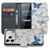 iPhone 18 Pro Bookcase hoesje Vlinder open en dicht naast elkaar, blauw-witte vlinderprint