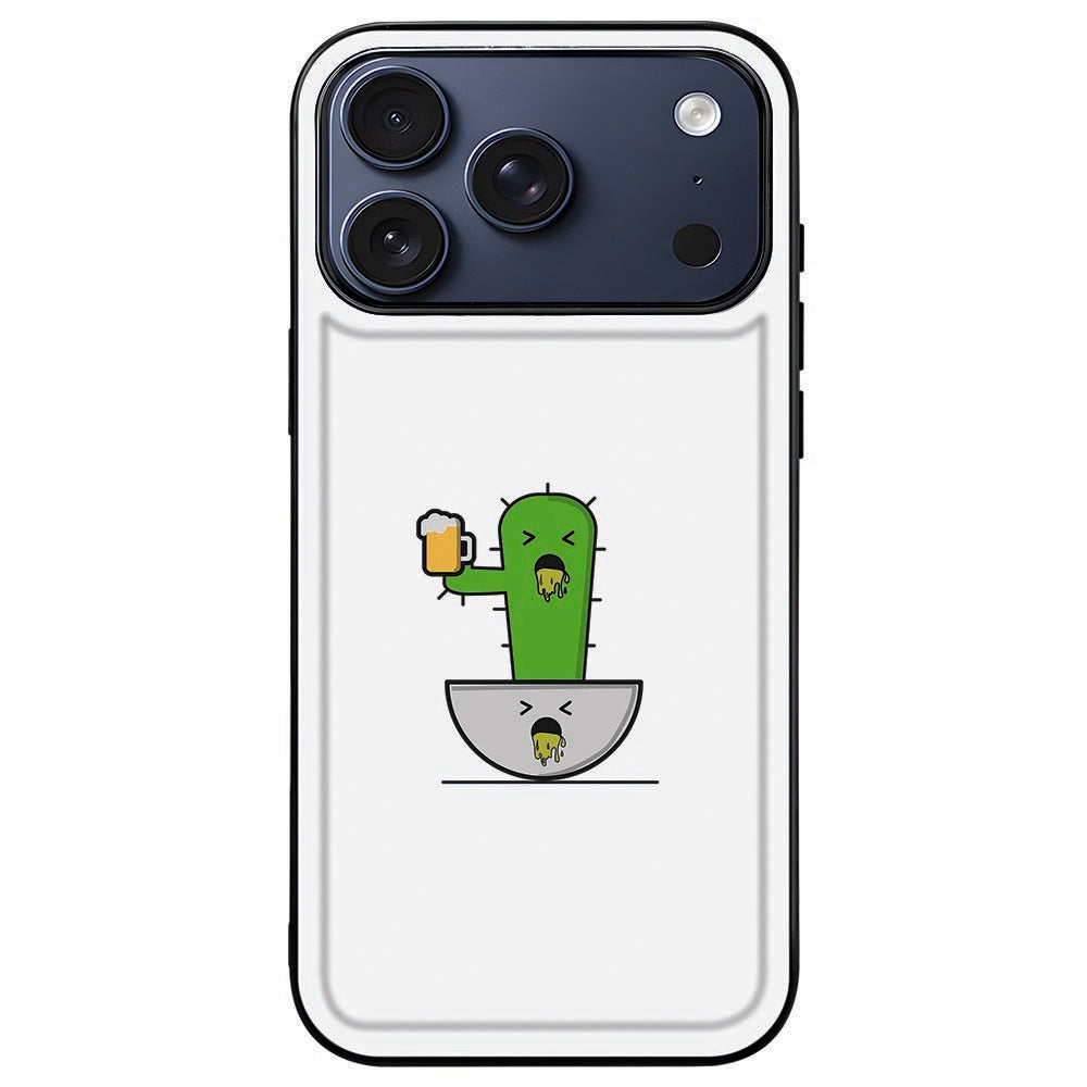 Braktus hoesje om een iPhone 18 Pro, achterkant met print en vrij camera-eiland