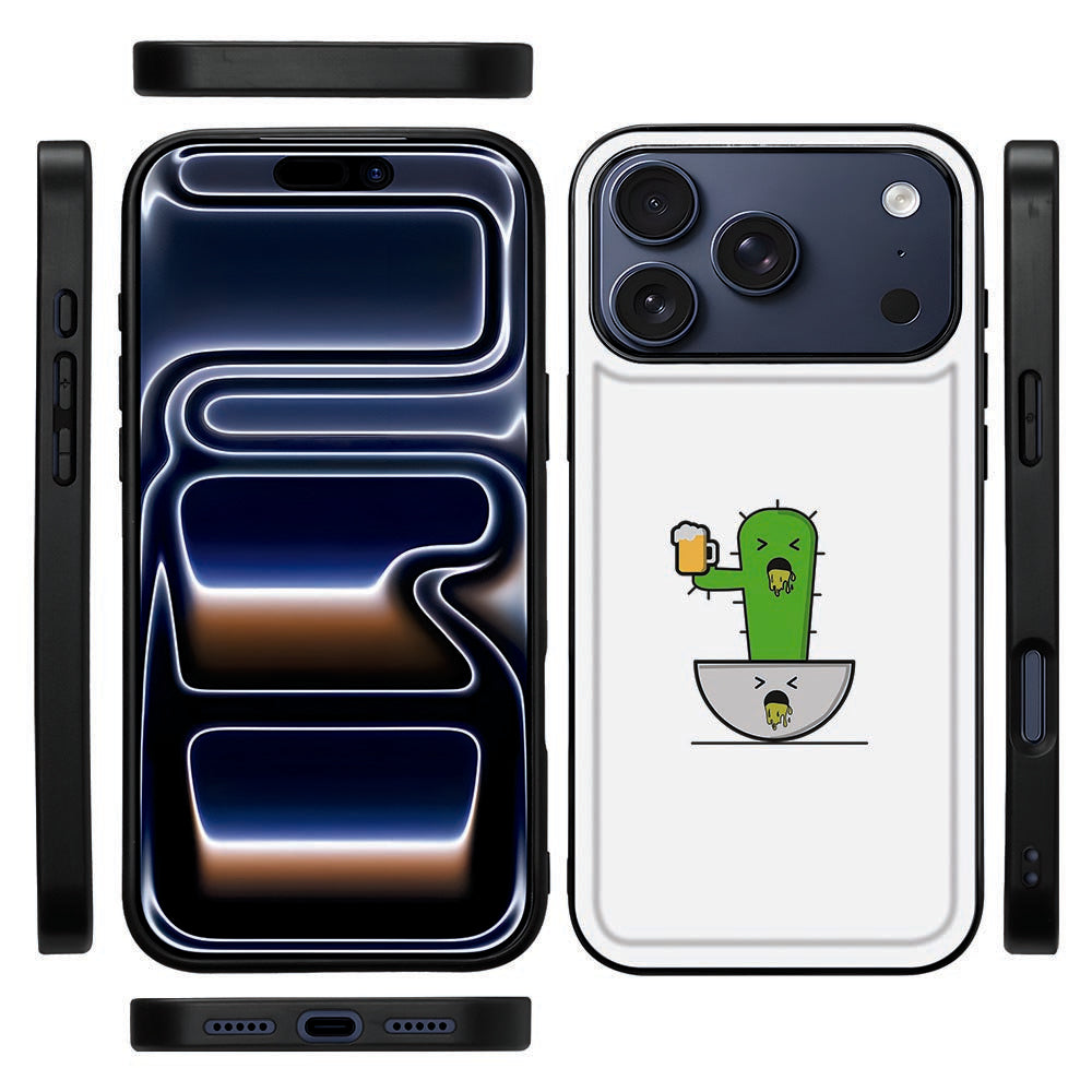 iPhone 18 Pro Braktus back cover van opzij, met de zwarte TPU-rand rond het toestel