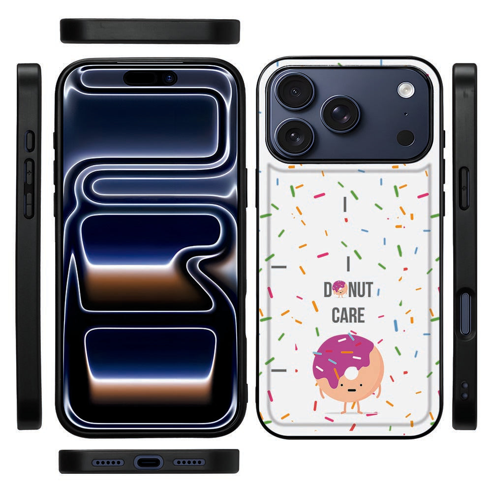 Zijkant van het Donut hoesje voor iPhone 18 Pro met dunne zwarte TPU-rand