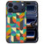 Golvend Funky Retro patroon in warme kleuren op de achterkant van het iPhone 18 Pro hoesje