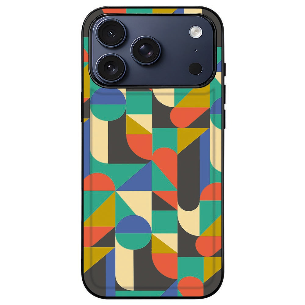 iPhone 18 Pro in het Funky Retro hoesje, achterkant met retroprint en camera-eiland vrij