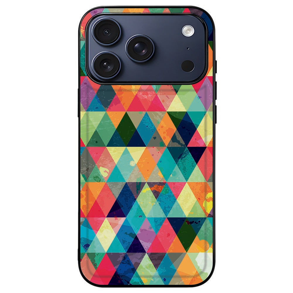 iPhone 18 Pro met Geruit back cover erom, ruitpatroon rond het camera-eiland