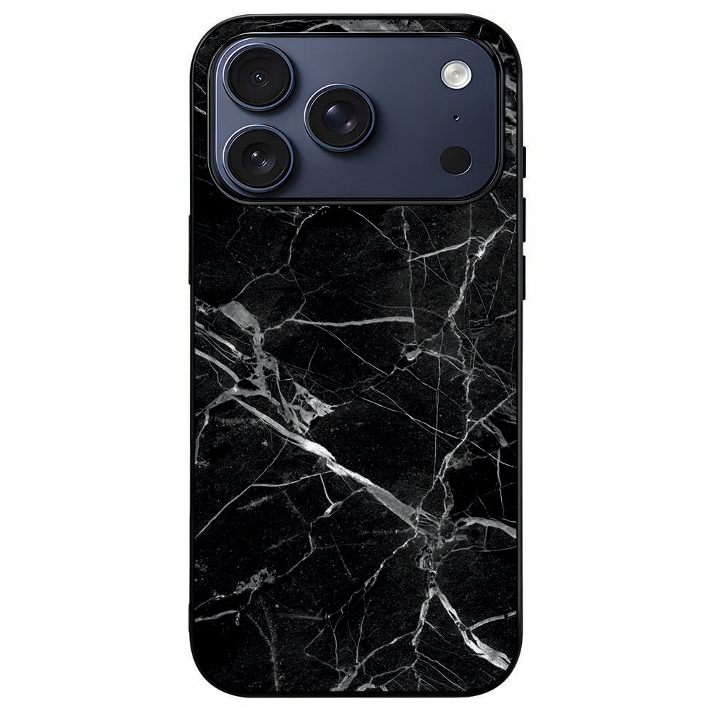 iPhone 18 Pro in het Marmer Zwart hoesje, donkere achterkant met camera-eiland