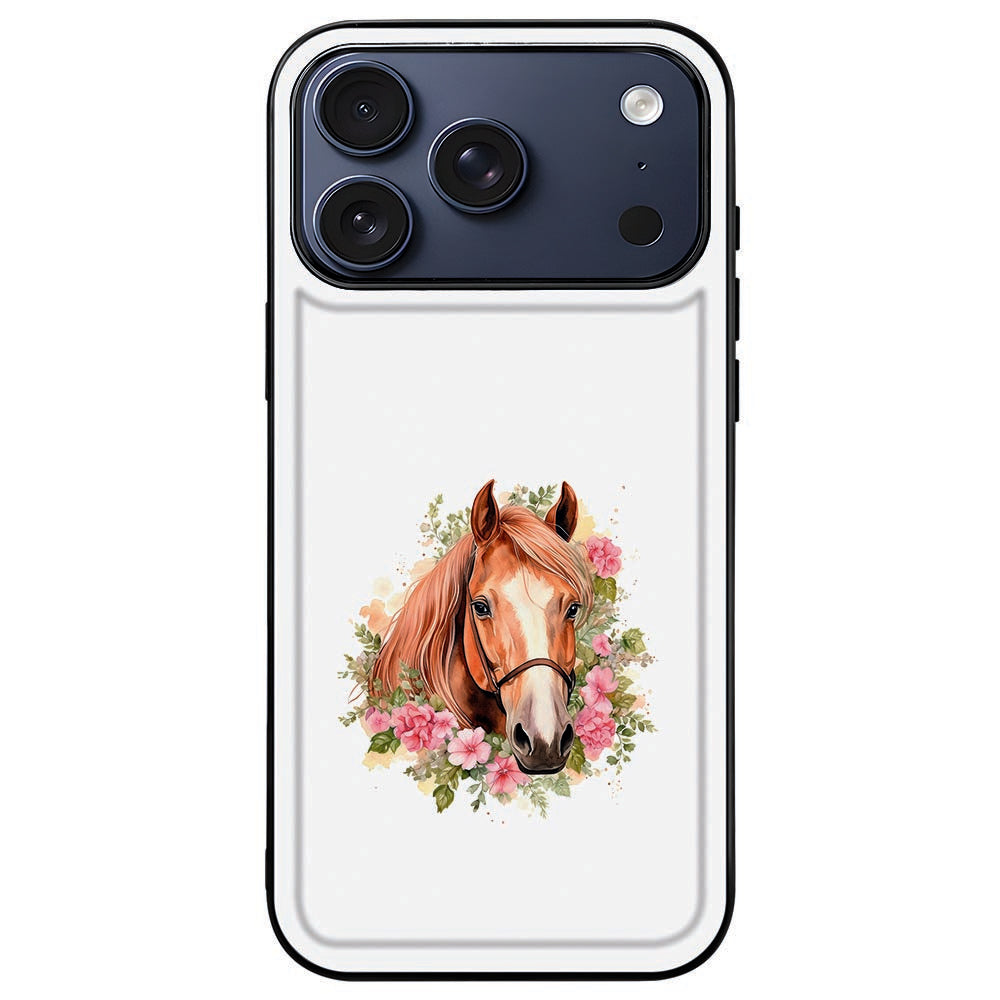iPhone 18 Pro in het Paard hoesje, paardenprint naast het camera-eiland