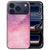 Roze-paarse verfvegen op de achterkant van het iPhone 18 Pro hoesje Pink Purple Paint