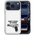 Zwarte pistooltekening met Don't Touch My Phone op het witte iPhone 18 Pro hoesje Pistol DTMP