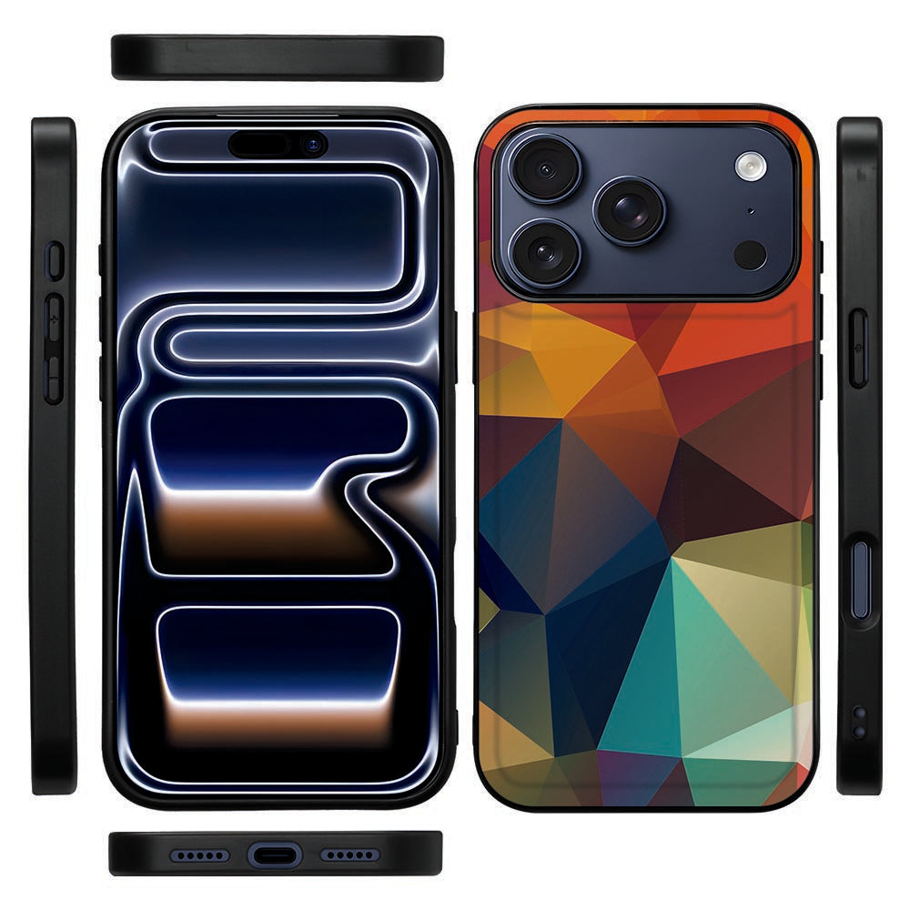 Zwarte flexibele rand van de Polygon Color back cover voor iPhone 18 Pro, zijaanzicht