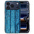 Blauwe houtnerfprint op de achterkant van het iPhone 18 Pro hoesje Wood Blue