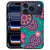 Cirkels en Vlinders back cover voor iPhone 18 Pro Max met groen-roze motief op kunstleer