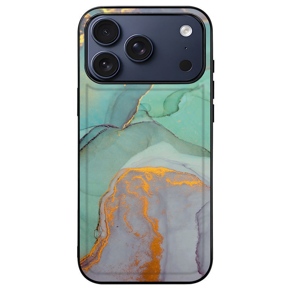 iPhone 18 Pro Max in het Watercolor Mix hoesje, aquarelprint omlijst door zwarte rand