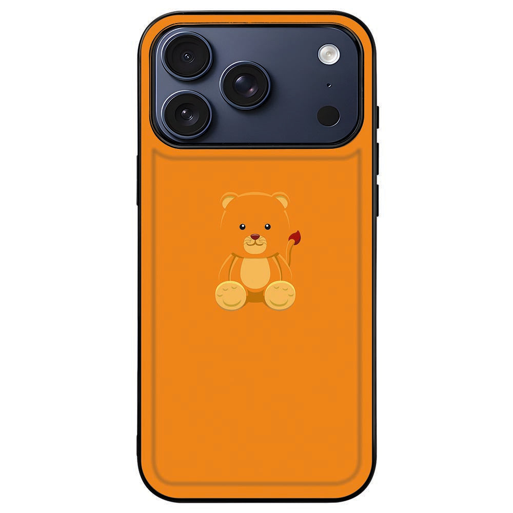 iPhone 18 Pro Max om het toestel geschoven in het Baby Beer hoesje met zwart kader