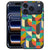 Funky Retro iPhone 18 Pro Max backcover met kleurrijk retropatroon over de kunstleren achterkant