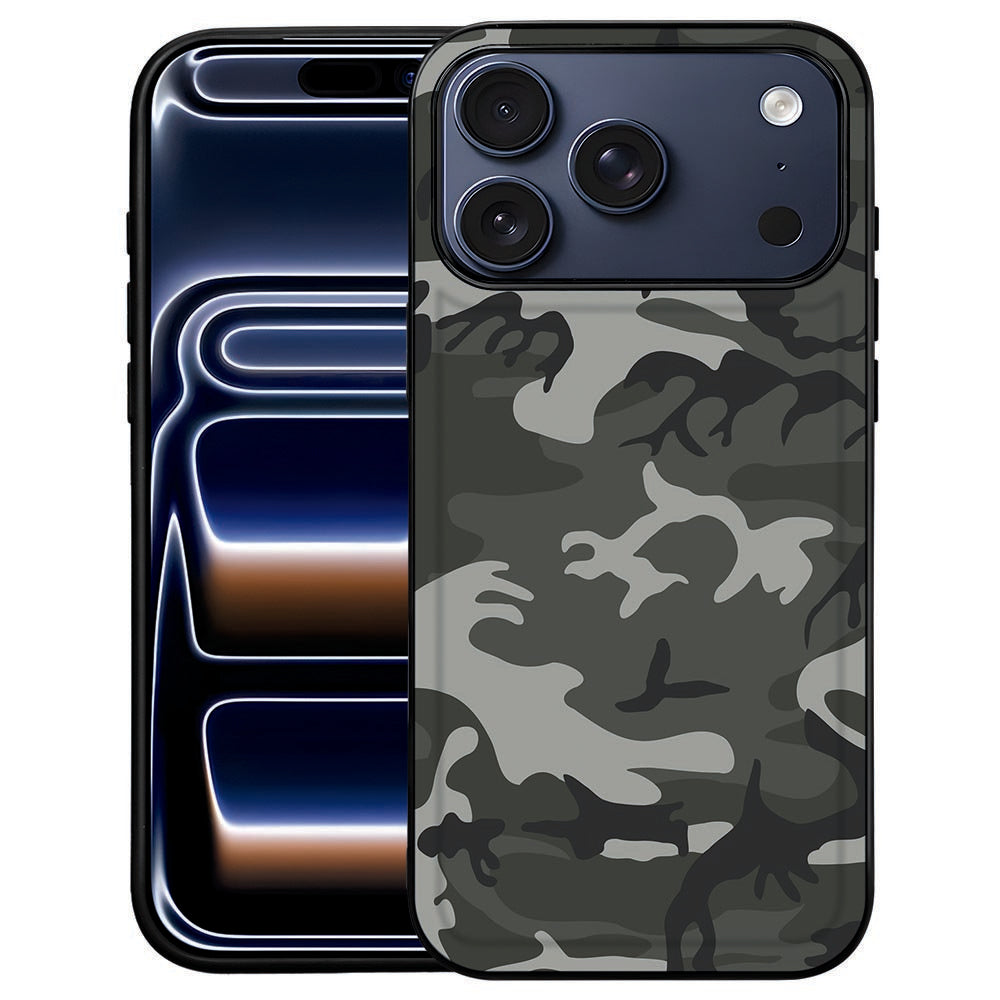 Army Light iPhone 18 Pro Max hoesje met licht camouflagepatroon in grijs en groen
