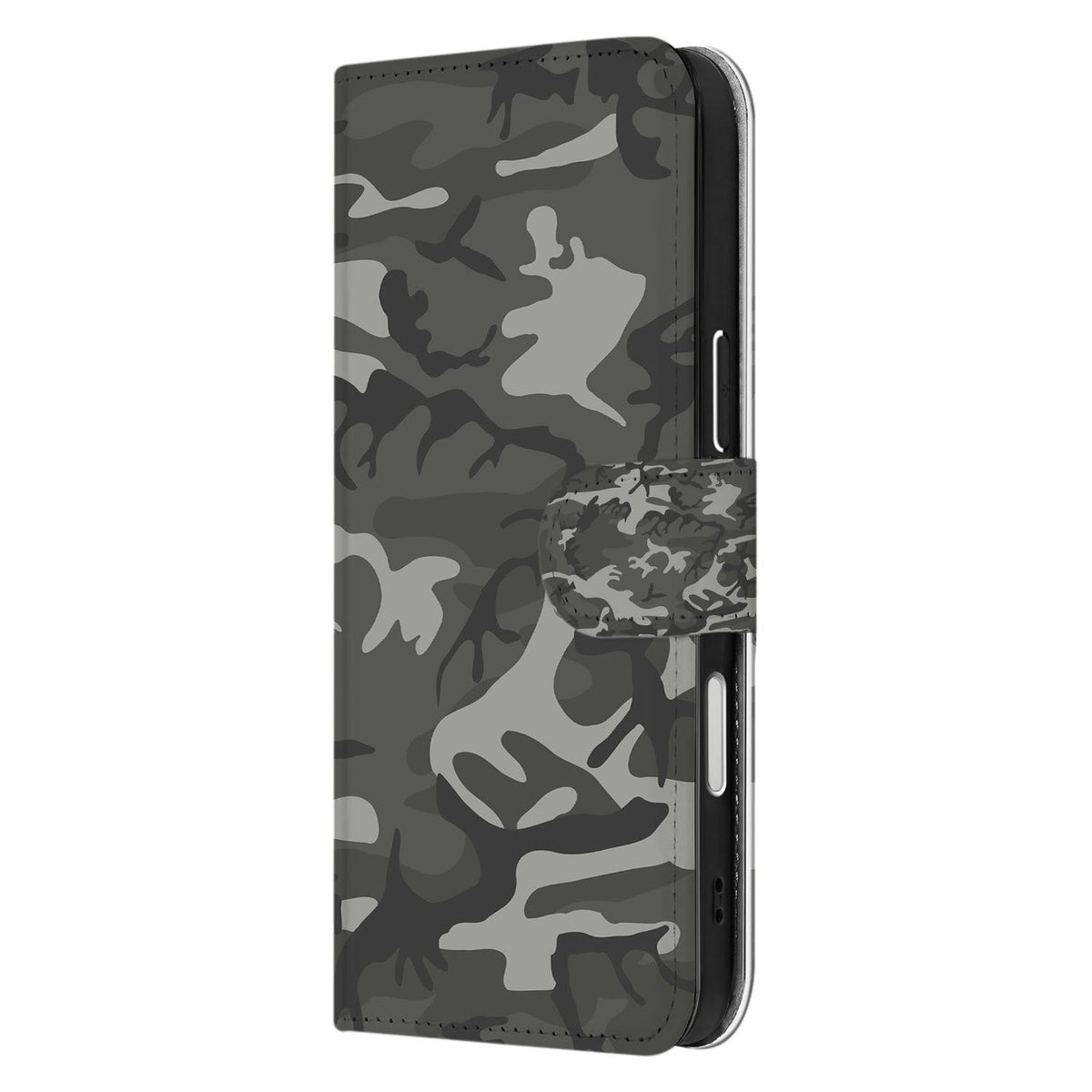 Zijkant van de Army Light hoes met de iPhone 18 Pro Max in de zwarte TPU-houder
