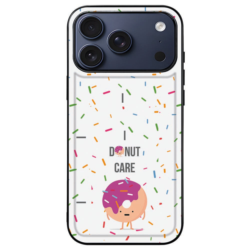 iPhone 18 Pro Max in het Donut hoesje, roze donut omlijst door een zwarte rand