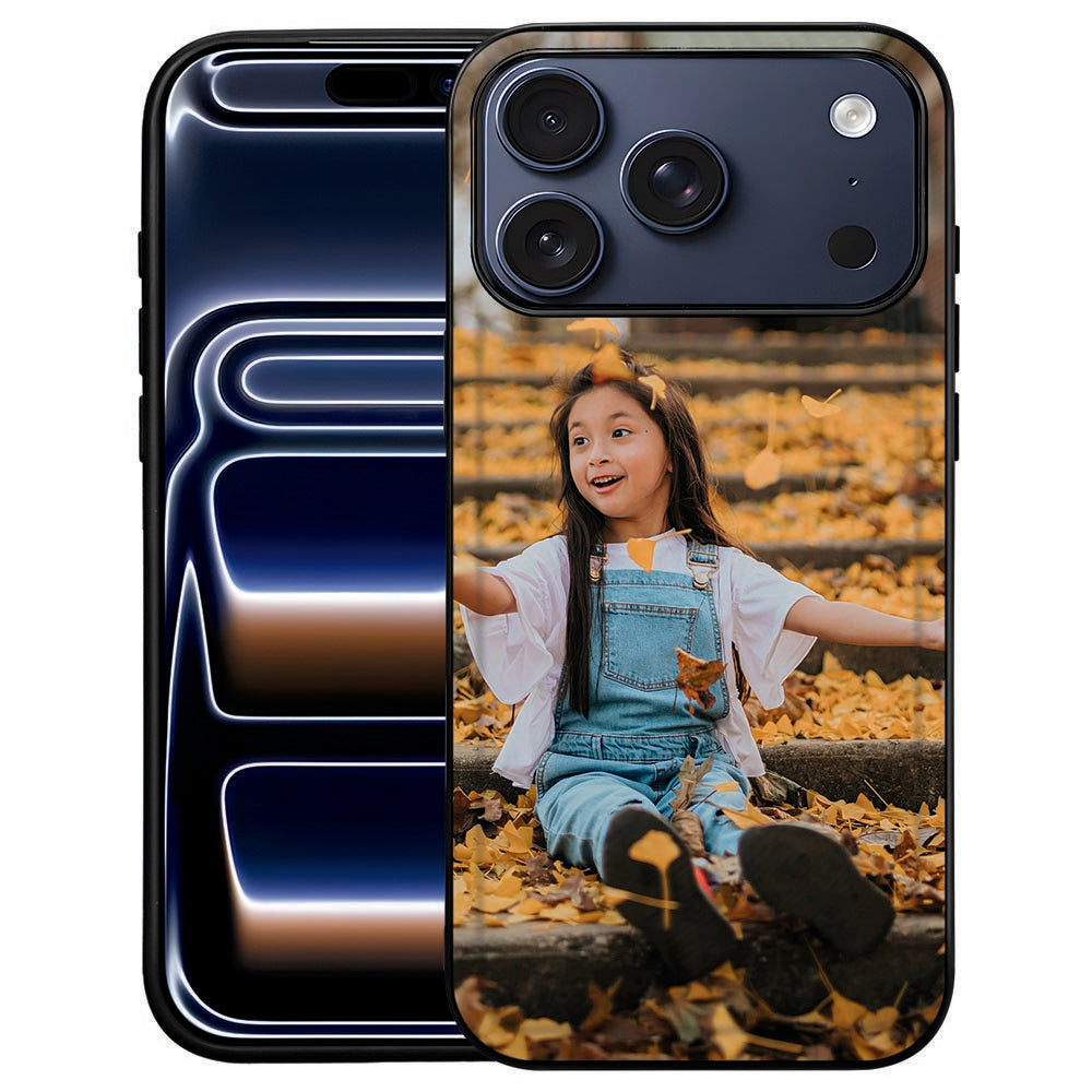 iPhone 17 Pro Max Back Cover met Foto lichtgewicht luxe kind in bladeren