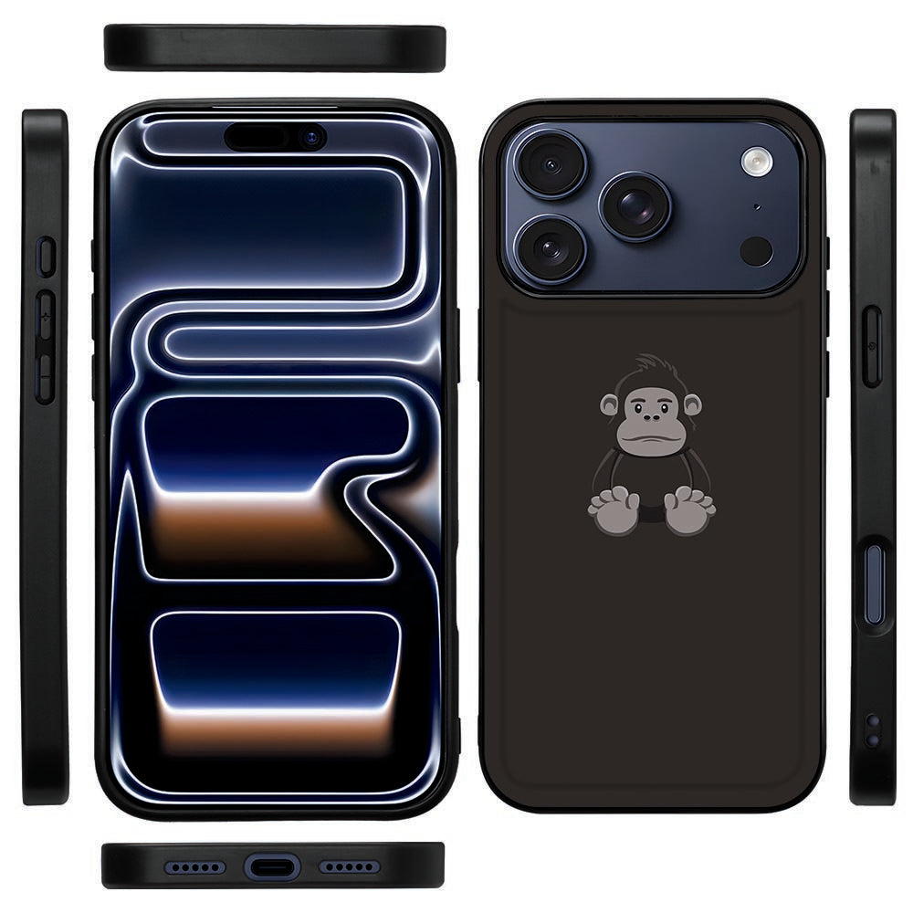 Zijkant van het Gorilla hoesje voor de iPhone 18 Pro Max met de zwarte TPU-rand en knoppen