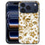 iPhone 18 Pro Max hoesje Gouden Bloemen, goudkleurig bloemenmotief op de kunstleren achterkant